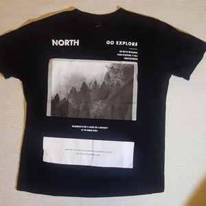 T-shirt,  with logo. Black and it's 100% cotton.